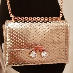 NWT Ted Baker Rose Gold Crossbody Bag
